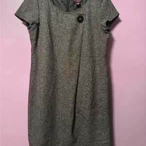 Robbie Bee Charcoal Mini Dress with Button Accent